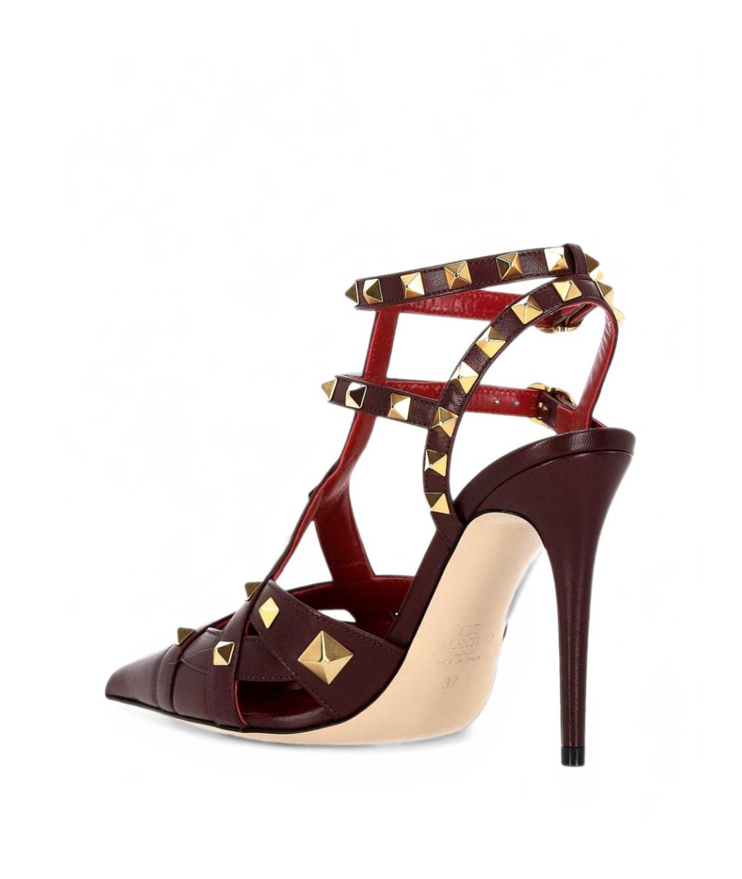 VALENTINO Бордовые кожаные туфли, фото 4
