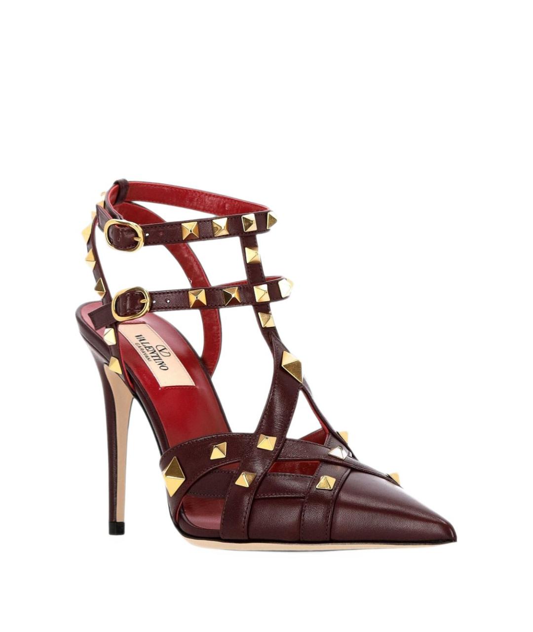VALENTINO Бордовые кожаные туфли, фото 3