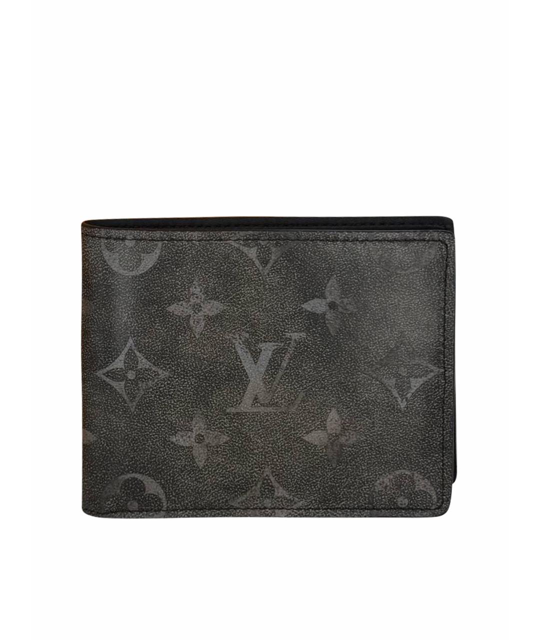 LOUIS VUITTON Черный кожаный кошелек, фото 1