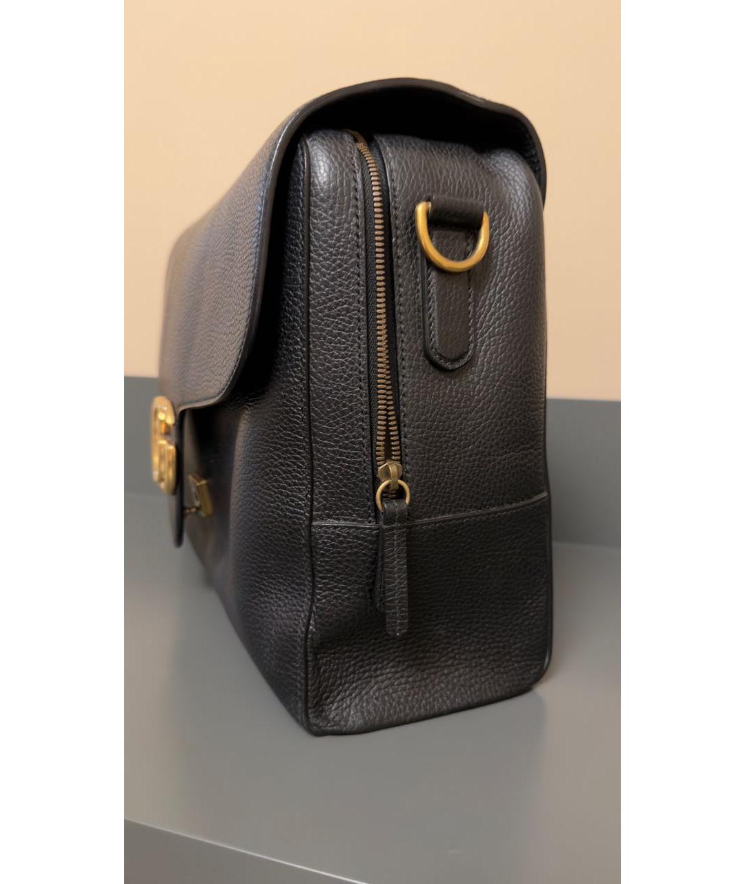 GUCCI Черный кожаный портфель, фото 2