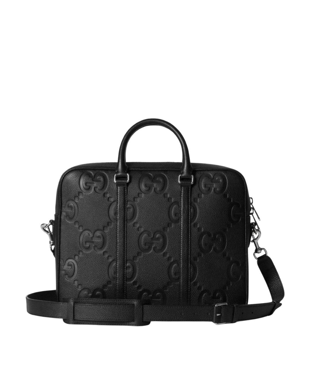 GUCCI Черный кожаный портфель, фото 1