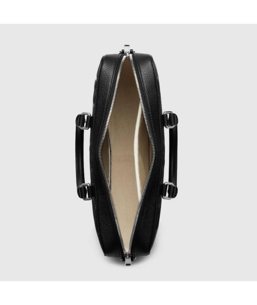 GUCCI Черный кожаный портфель, фото 4