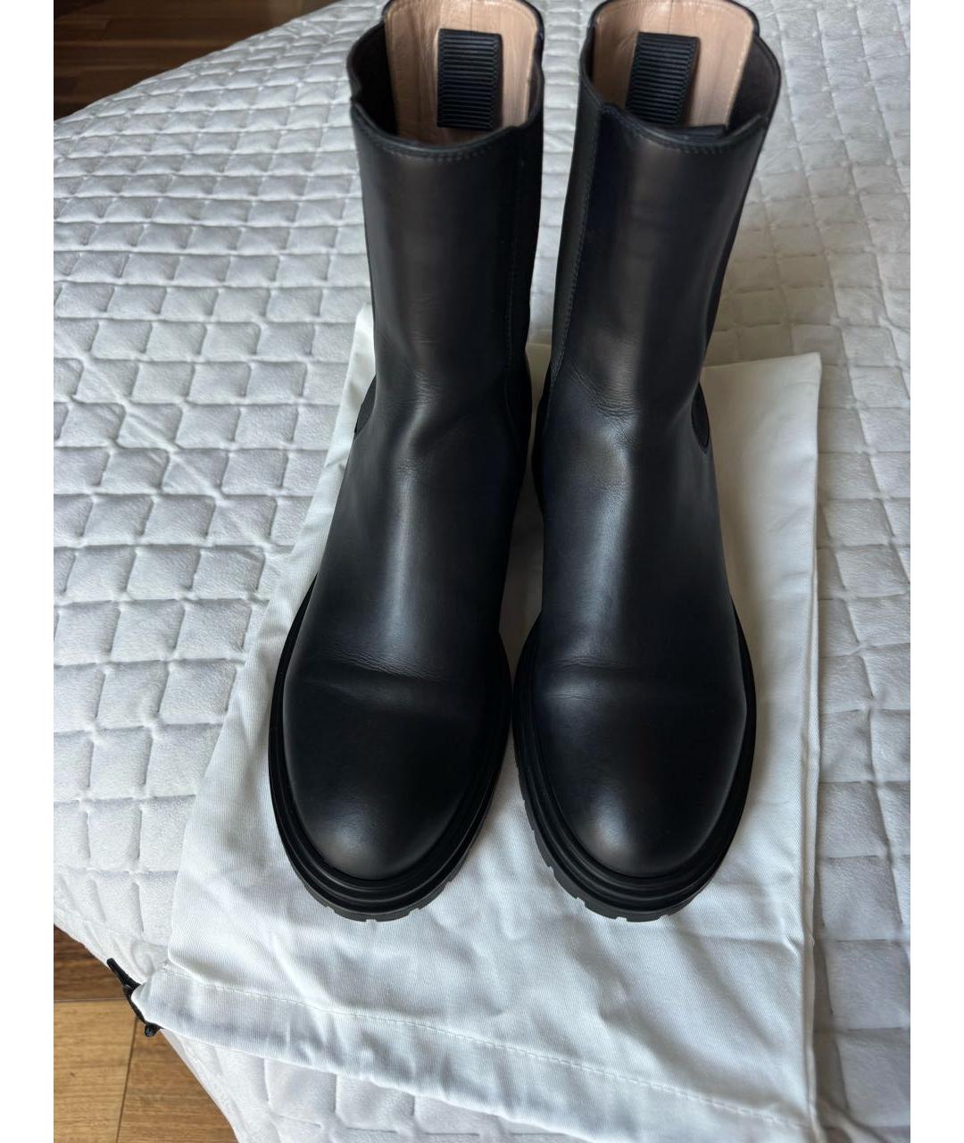 GIANVITO ROSSI Черные кожаные полусапоги, фото 2