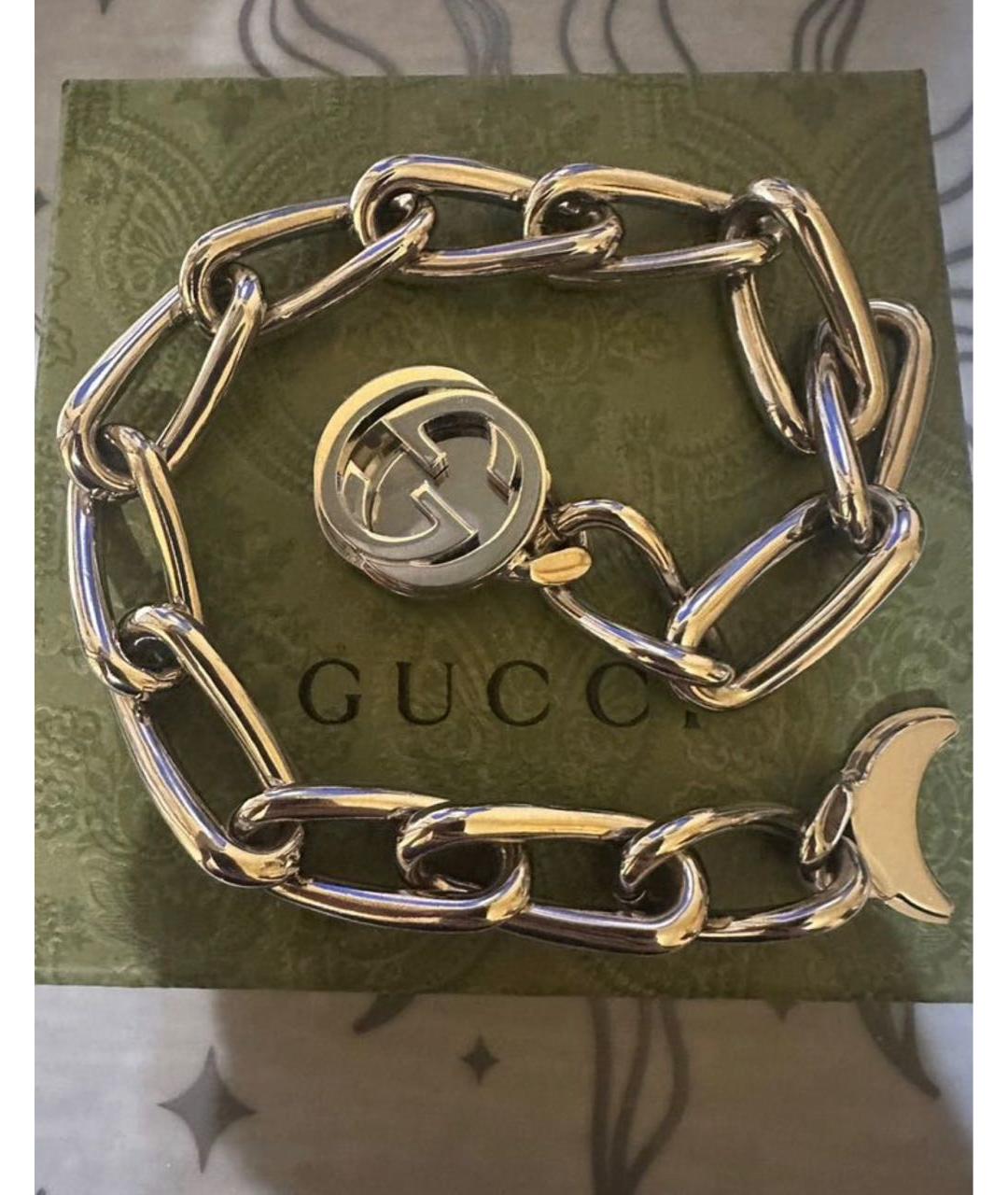 GUCCI Серебряный металлический чокер, фото 2