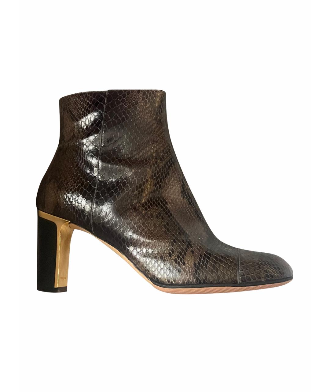FERRAGAMO Коричневые ботильоны из кожи питона, фото 1