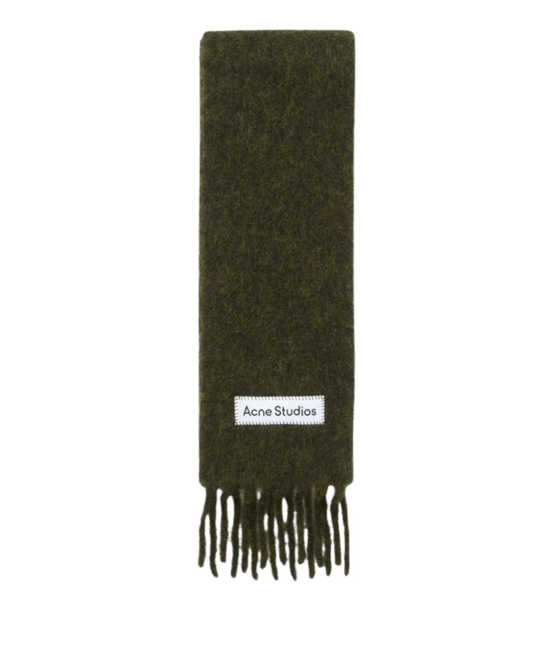 ACNE STUDIOS Зеленый шерстяной шарф, фото 1