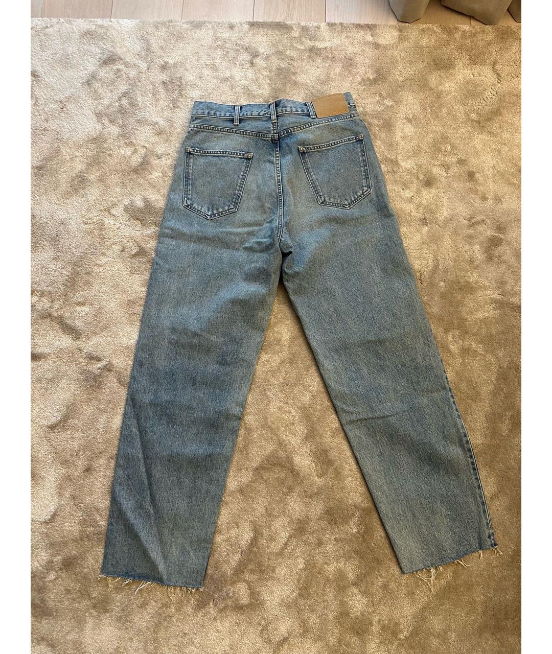 CELINE Голубые хлопковые прямые джинсы, фото 2