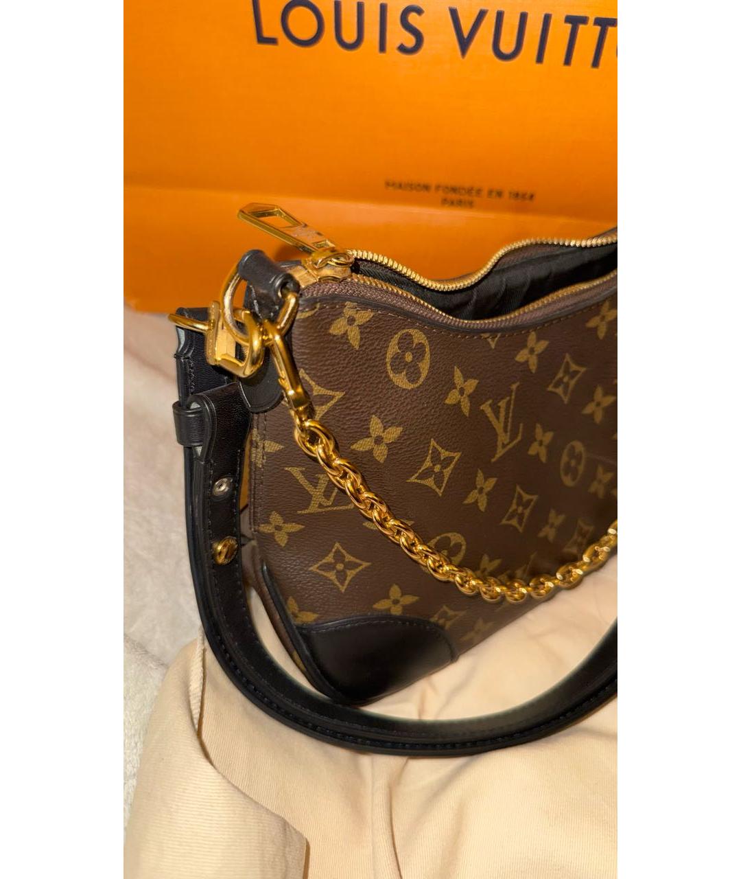 LOUIS VUITTON Коричневая кожаная сумка через плечо, фото 2