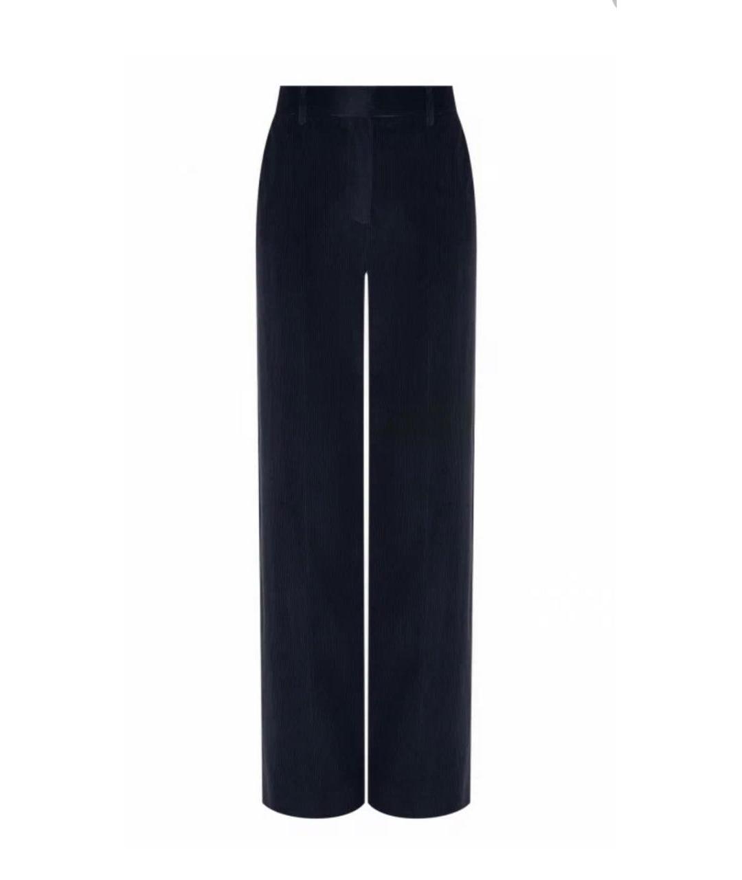 MAX MARA Темно-синие хлопковые брюки широкие, фото 9