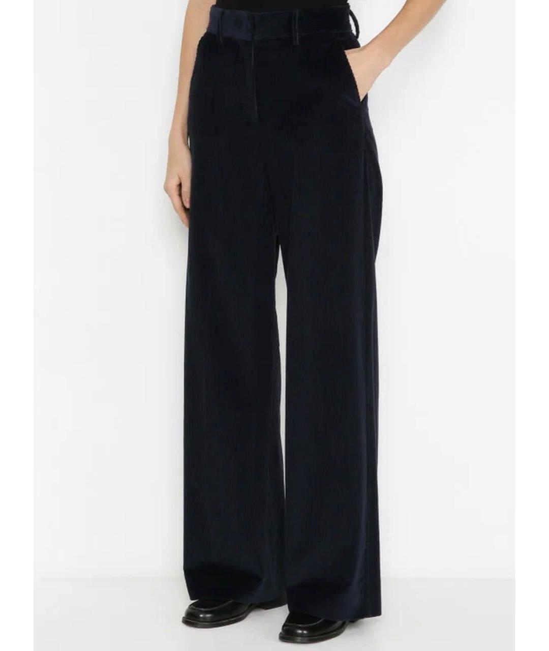 MAX MARA Темно-синие хлопковые брюки широкие, фото 2