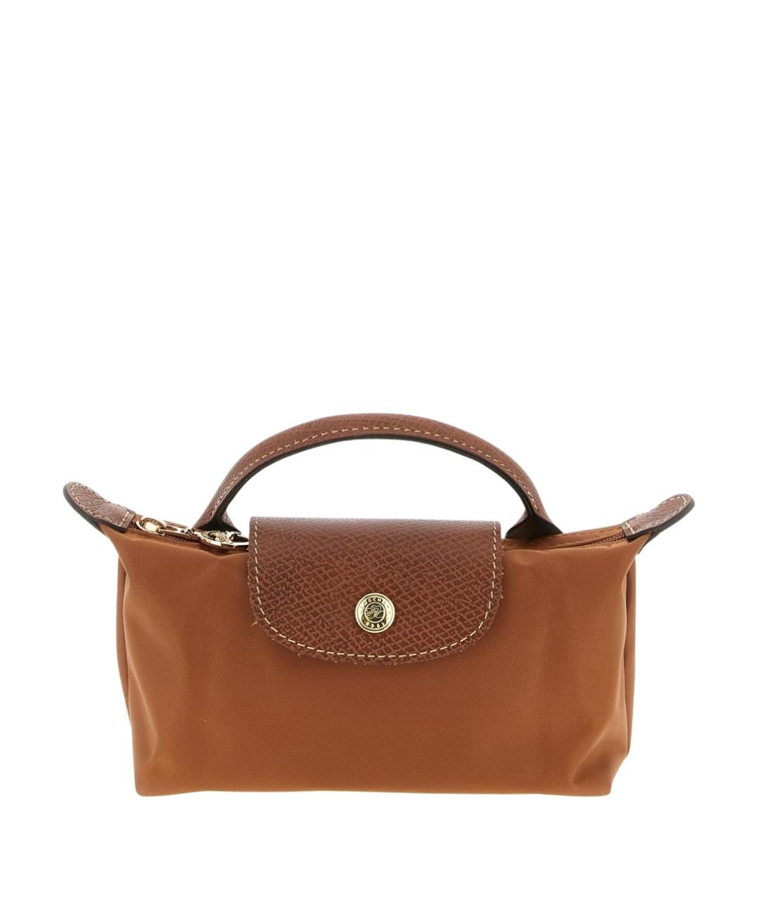 LONGCHAMP Коричневая нейлоновая сумка с короткими ручками, фото 1
