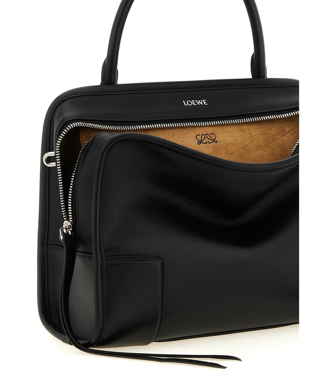 LOEWE Черная кожаная сумка тоут, фото 4