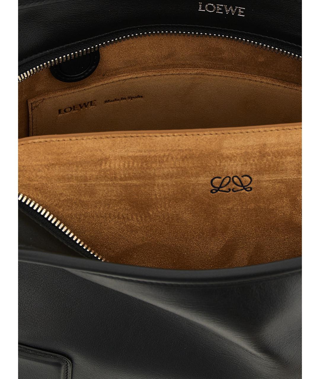 LOEWE Черная кожаная сумка тоут, фото 5