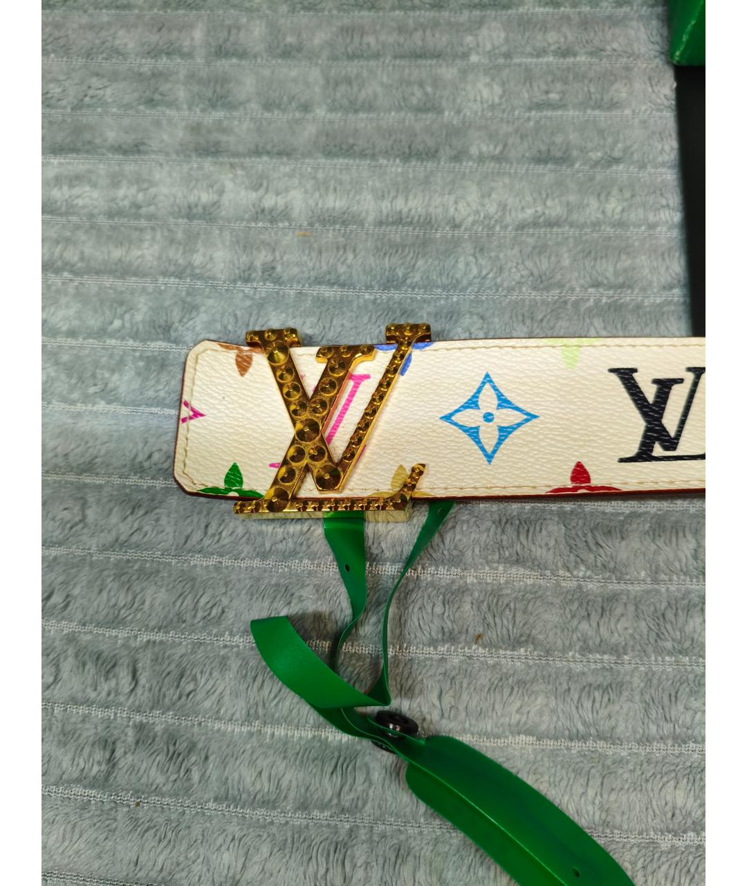 LOUIS VUITTON Белый кожаный ремень, фото 5