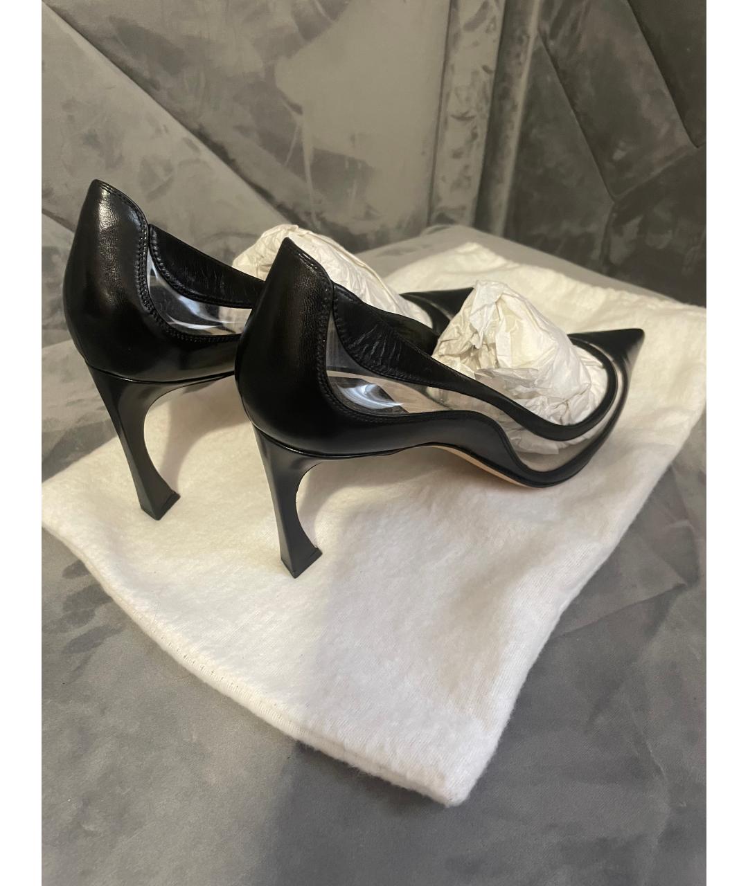 CHRISTIAN DIOR Черные кожаные лодочки на низком каблуке, фото 7