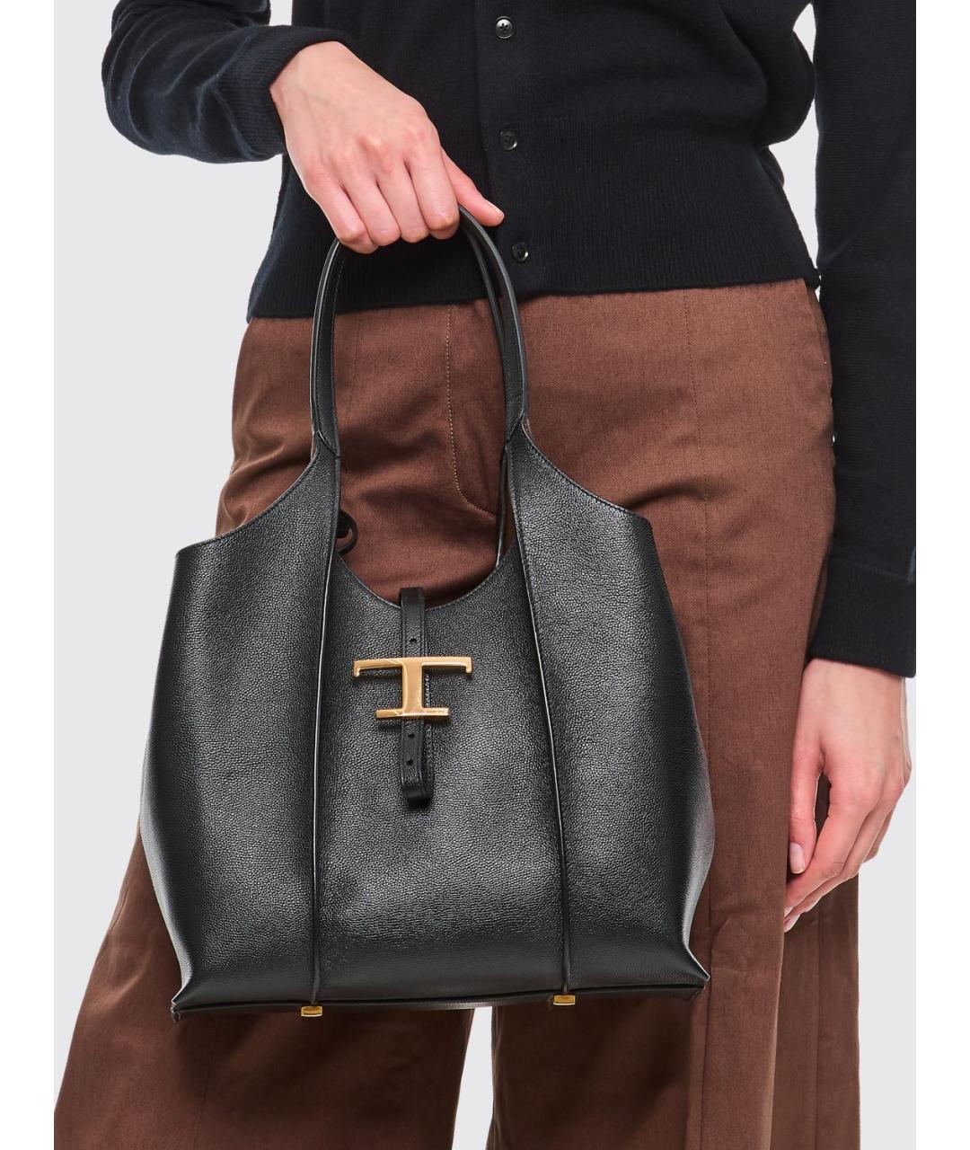TOD'S Черная кожаная сумка через плечо, фото 2