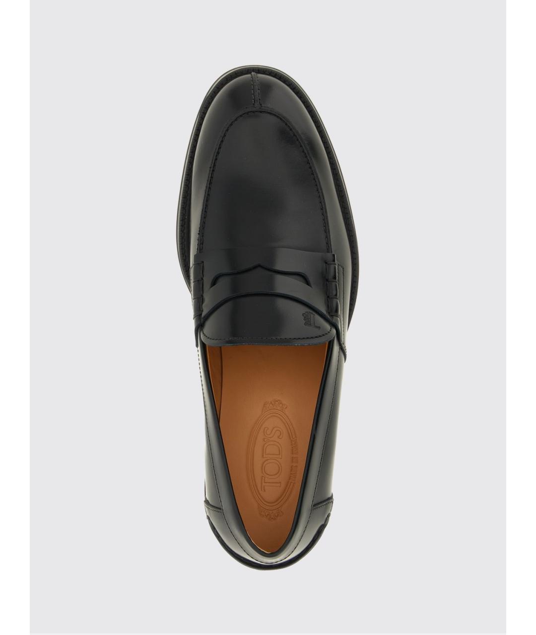 TOD'S Черные кожаные лоферы, фото 4