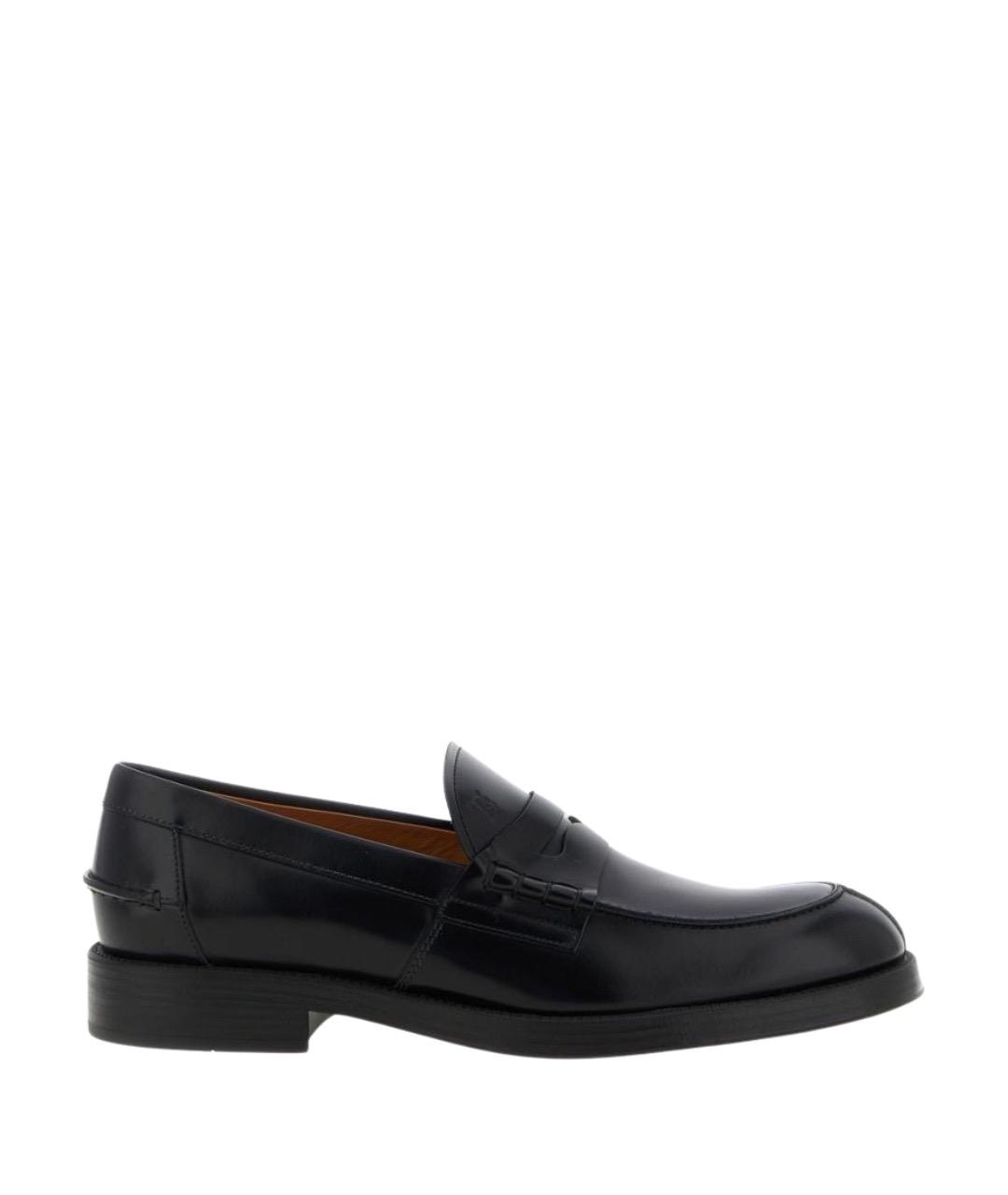 TOD'S Черные кожаные лоферы, фото 1
