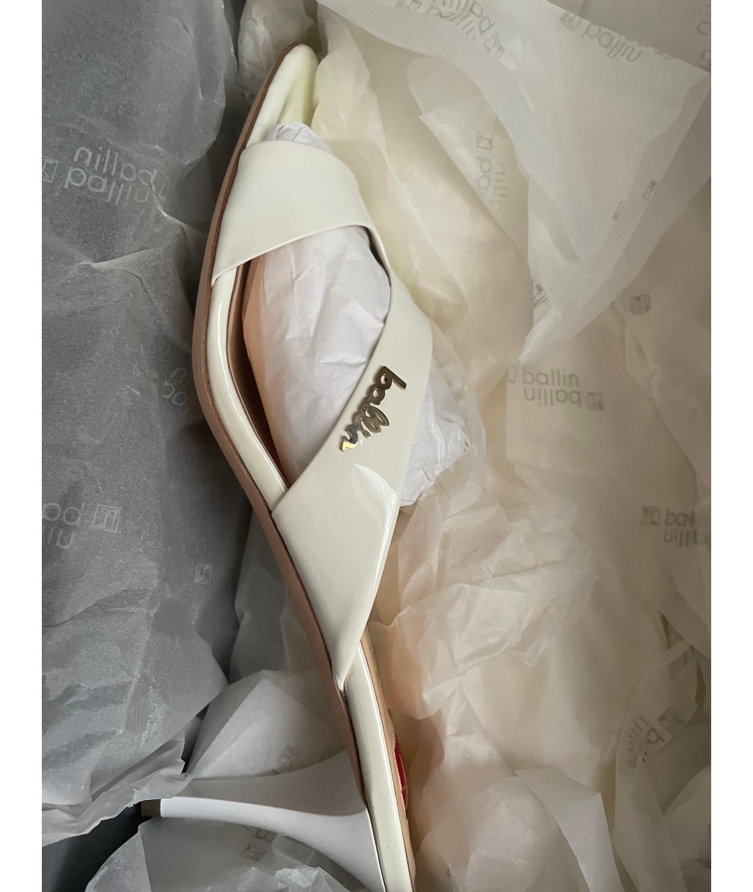 BALLY Белые кожаные сабо, фото 6
