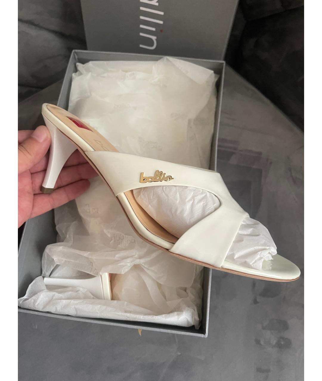 BALLY Белые кожаные сабо, фото 8