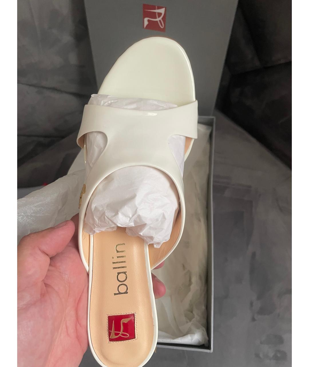 BALLY Белые кожаные сабо, фото 4