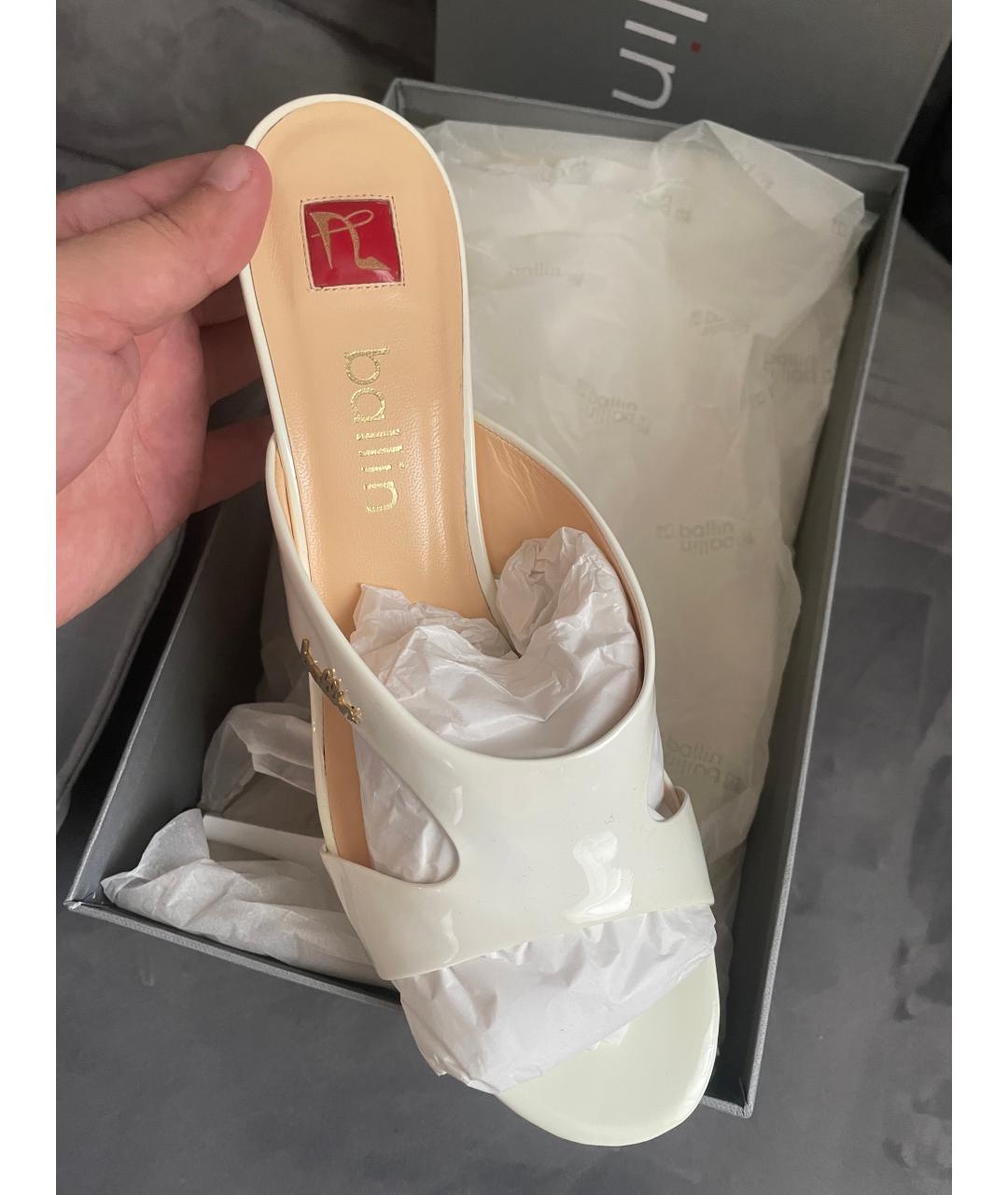BALLY Белые кожаные сабо, фото 7