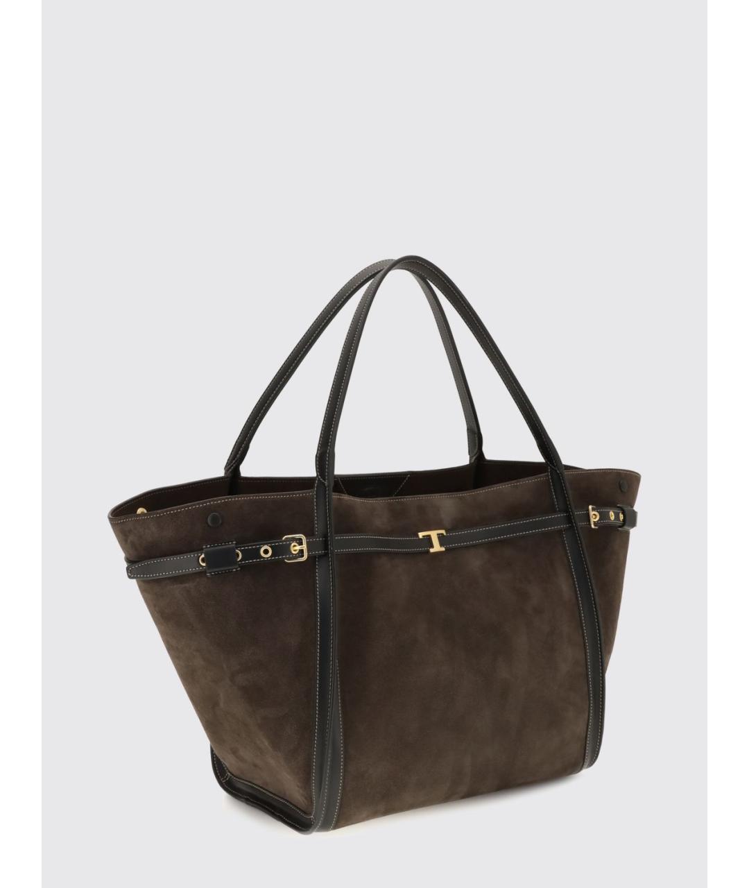 TOD'S Коричневая замшевая сумка тоут, фото 3