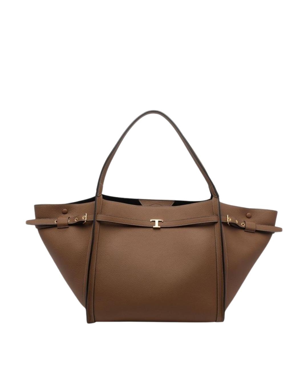 TOD'S Коричневая кожаная сумка тоут, фото 1