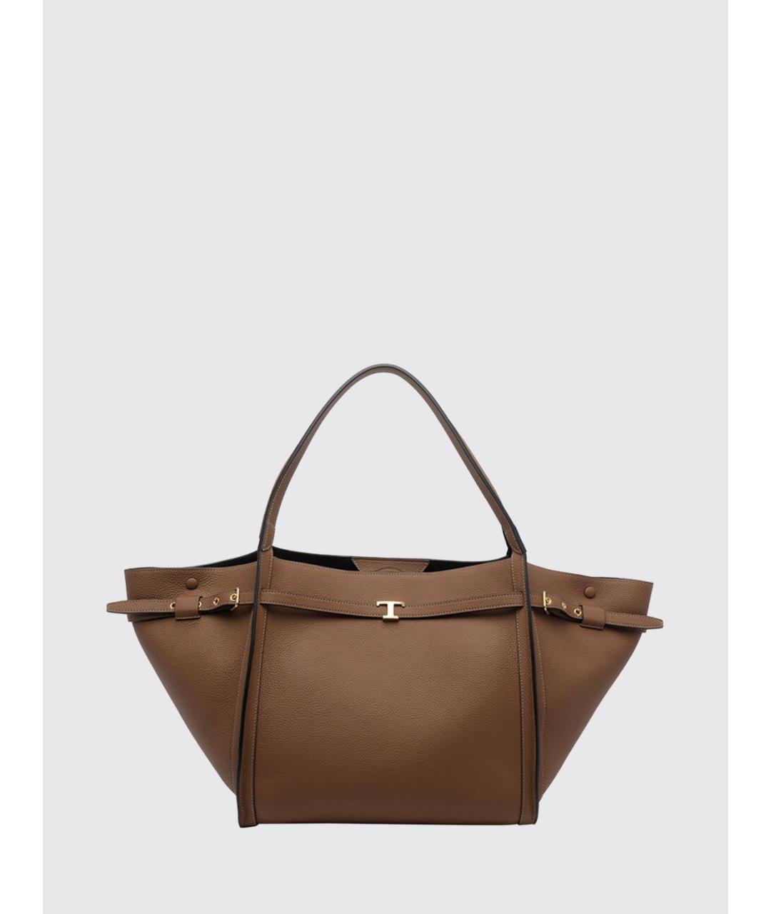 TOD'S Коричневая кожаная сумка тоут, фото 5