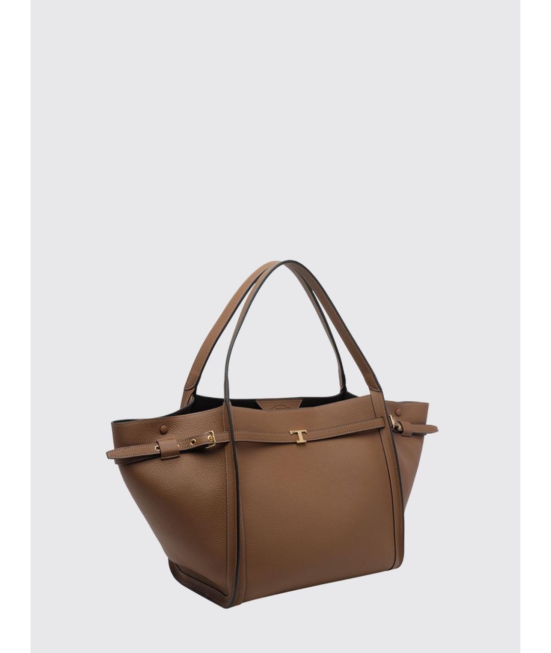 TOD'S Коричневая кожаная сумка тоут, фото 3