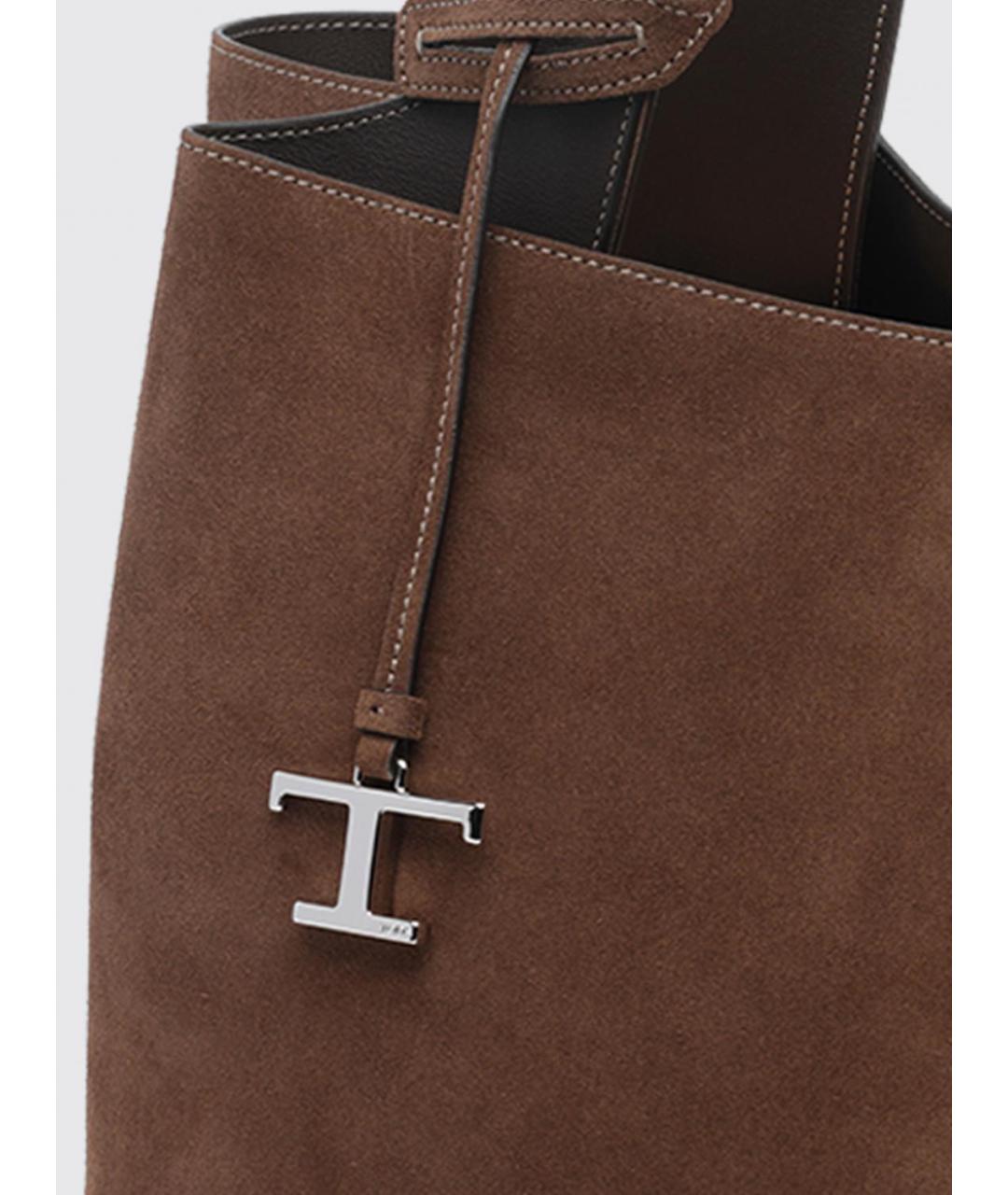 TOD'S Коричневая замшевая сумка тоут, фото 4