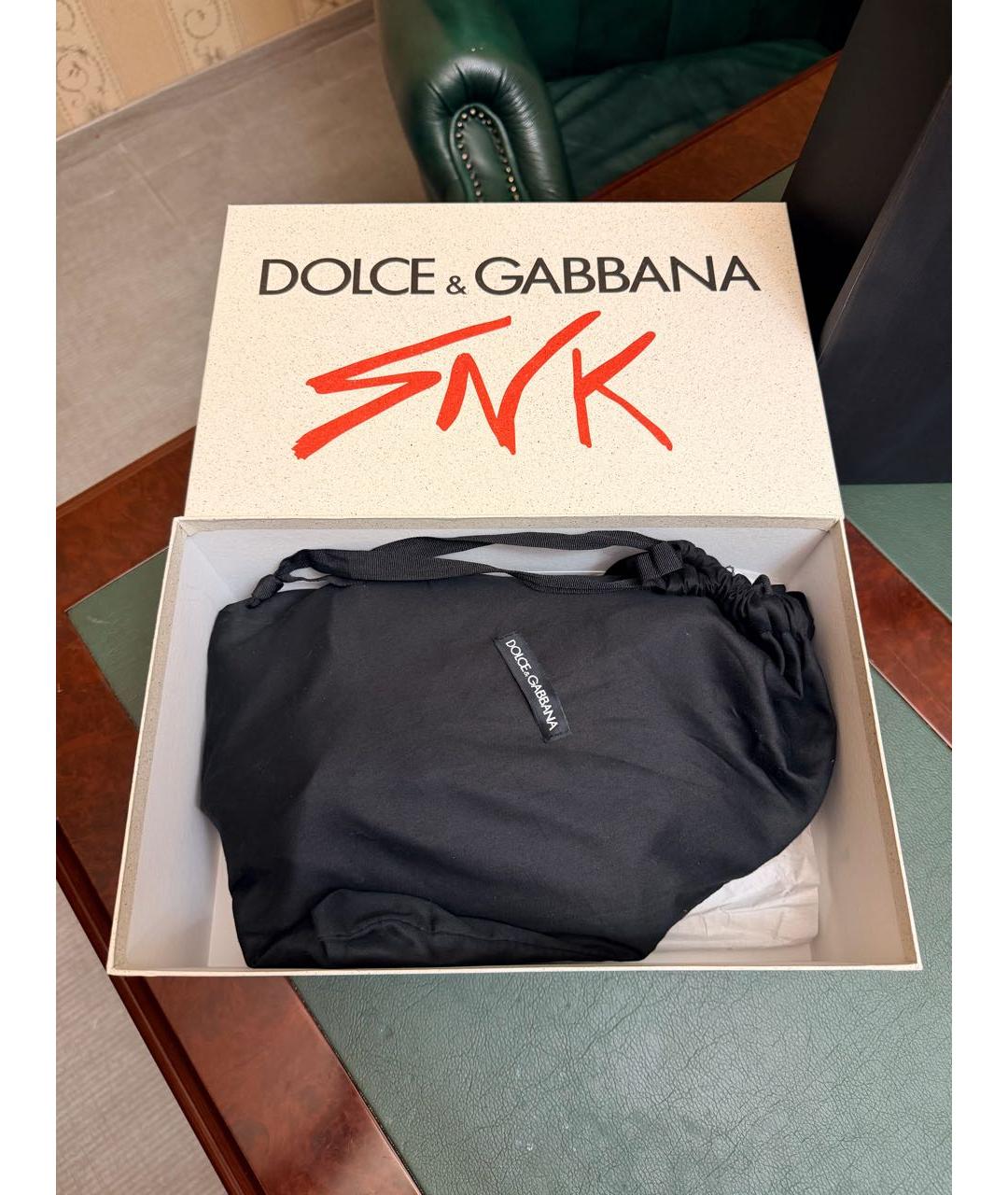 DOLCE&GABBANA Белые кожаные кеды, фото 8