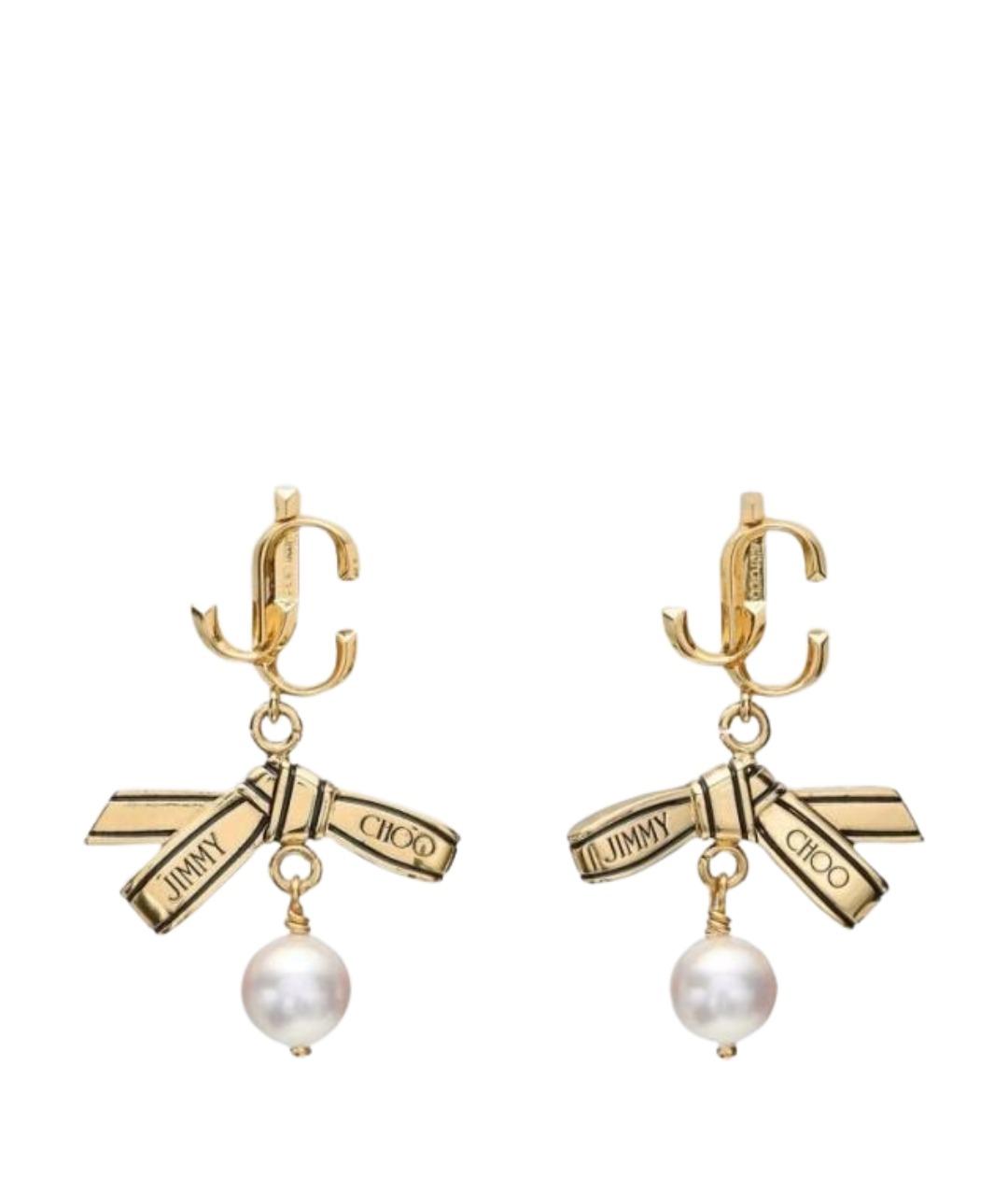 JIMMY CHOO Золотые металлические серьги, фото 1