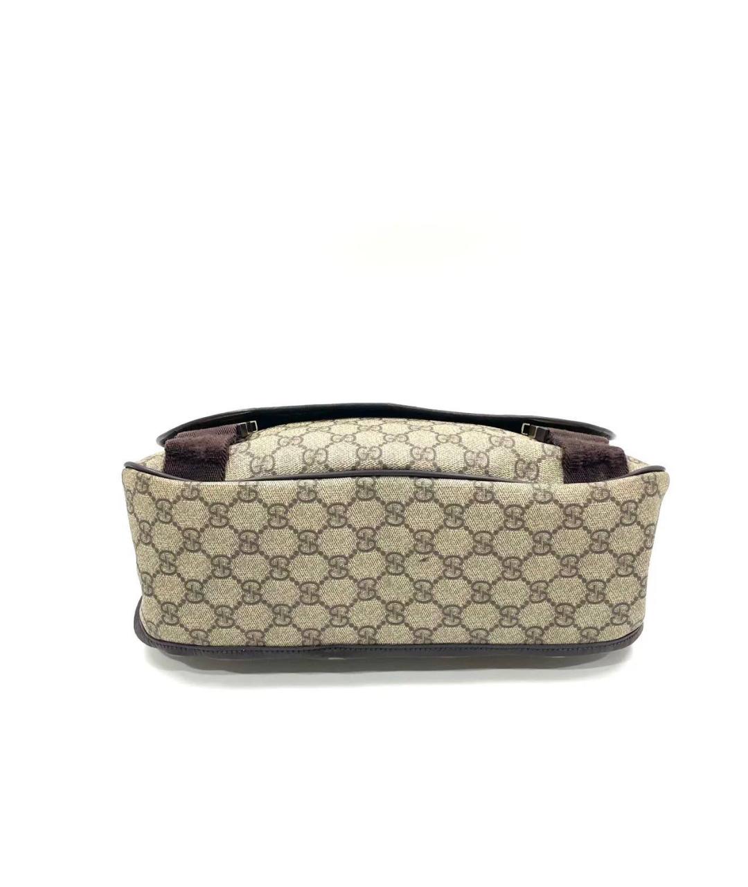 GUCCI Бежевая сумка на плечо из канвы, фото 3