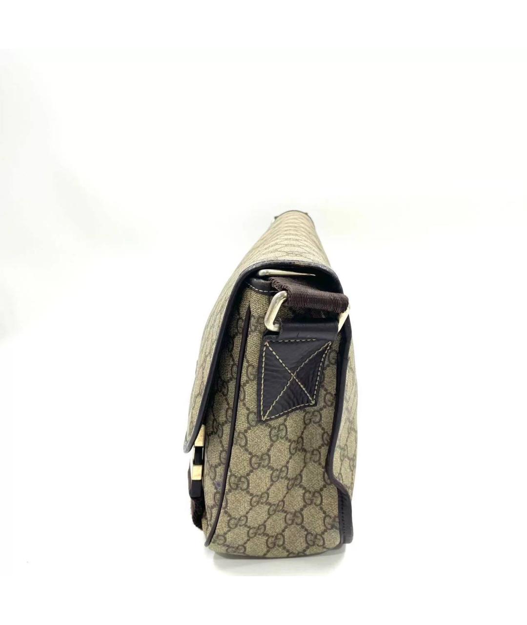 GUCCI Бежевая сумка на плечо из канвы, фото 2