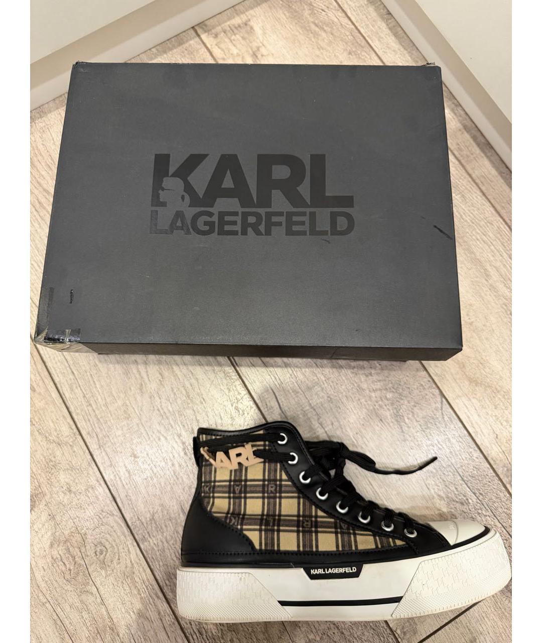 KARL LAGERFELD Черные кеды, фото 4