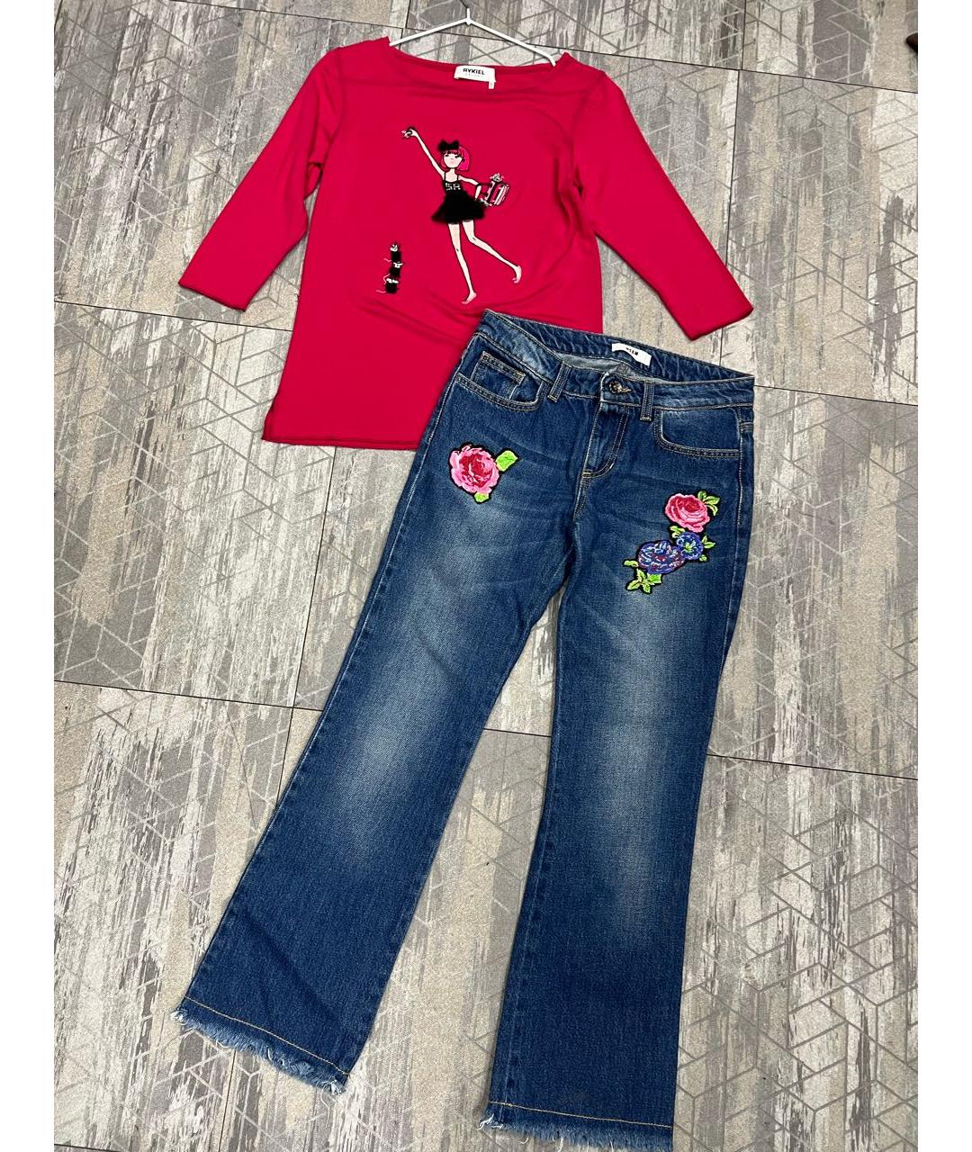 MSGM KIDS Синие хлопковые детские джинсы, фото 5