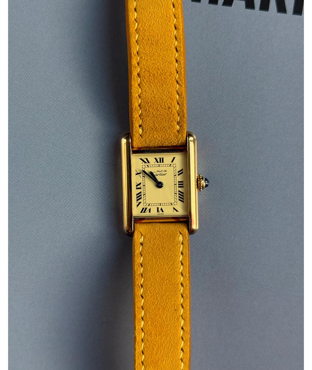 CARTIER Желтые серебряные часы, фото 5