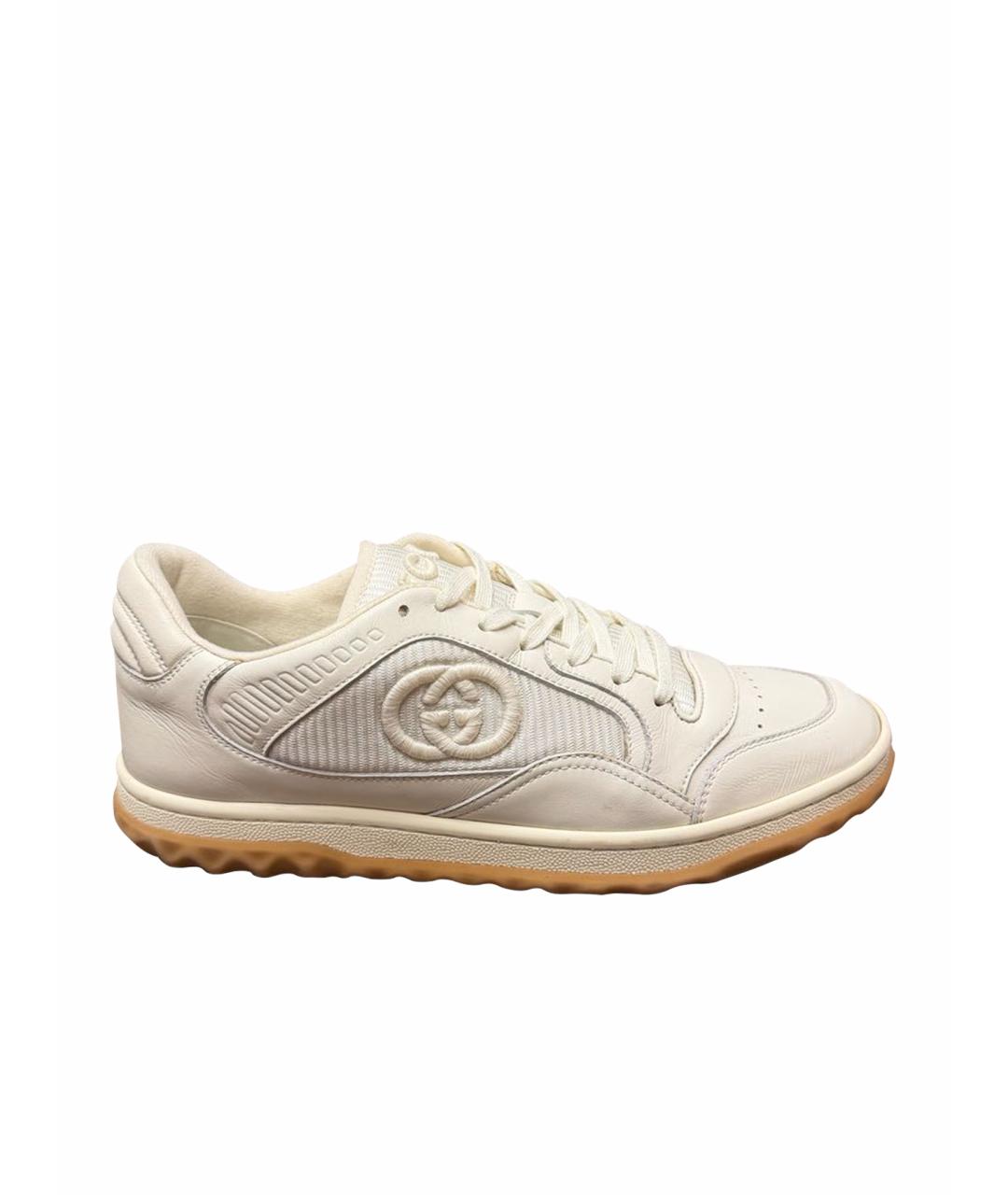 GUCCI Белые кожаные кеды, фото 1
