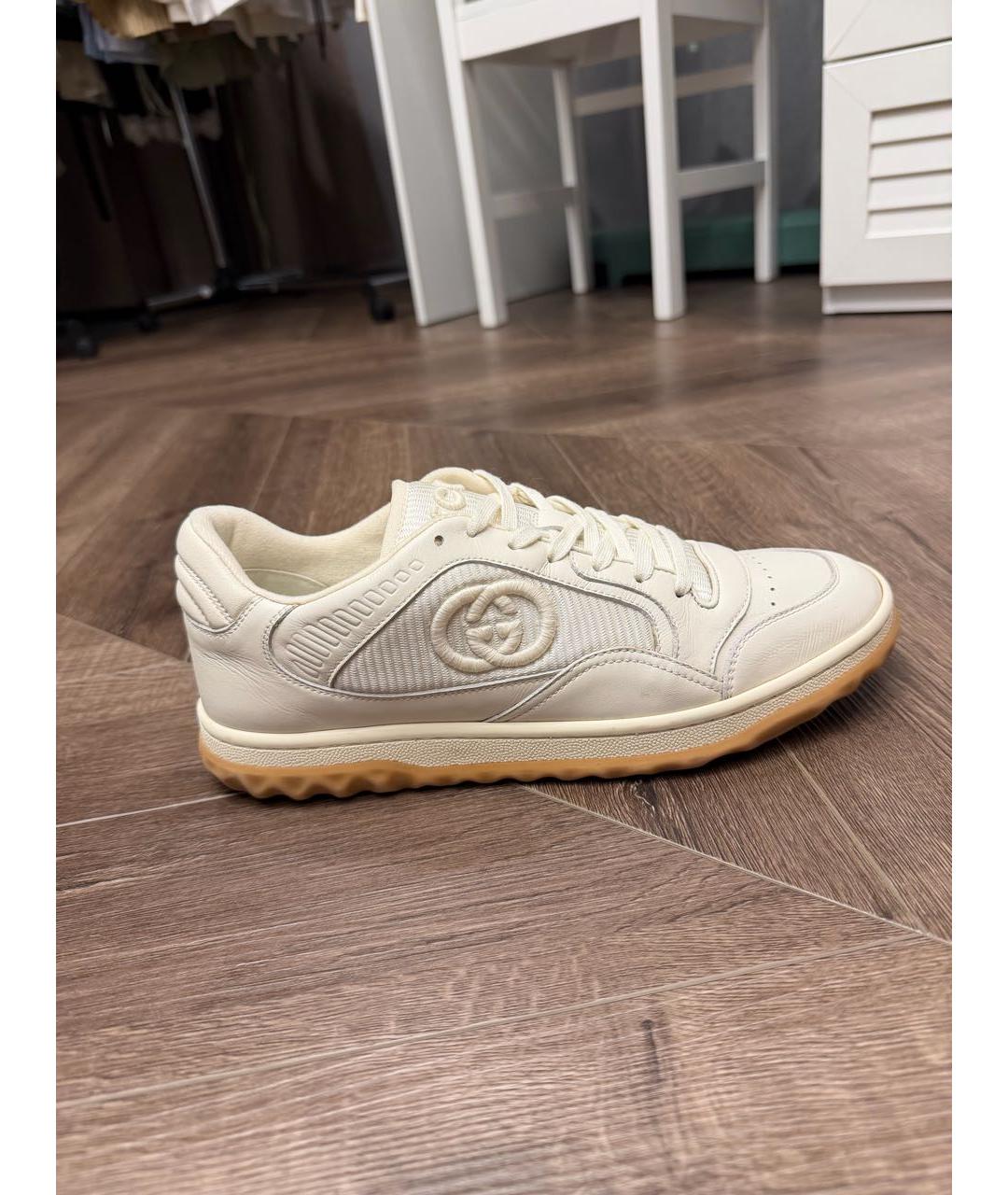 GUCCI Белые кожаные кеды, фото 9