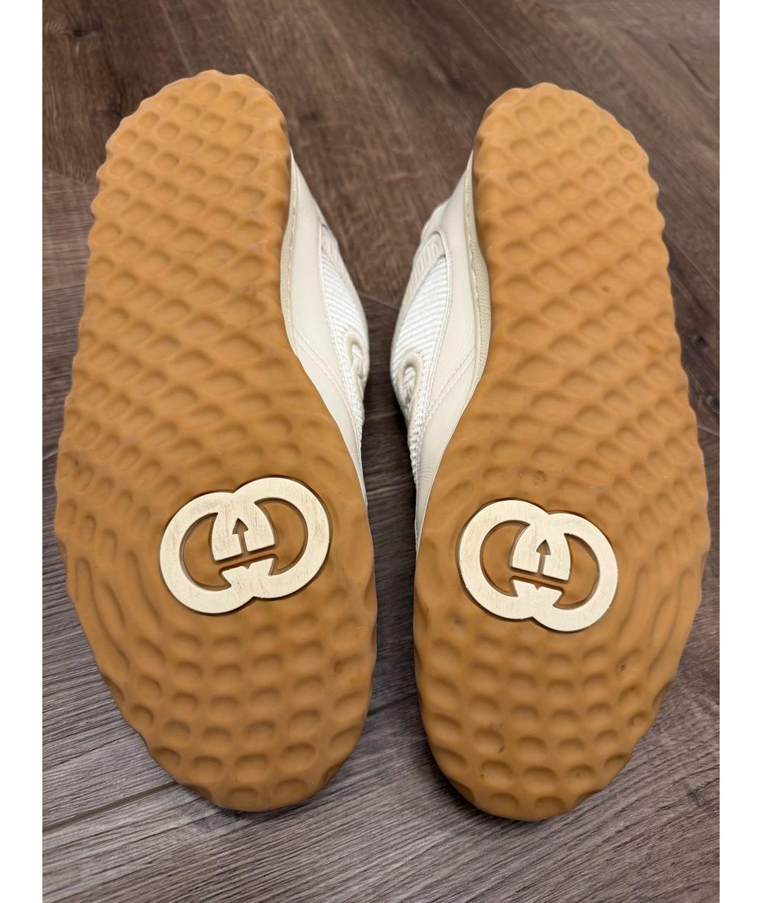 GUCCI Белые кожаные кеды, фото 7