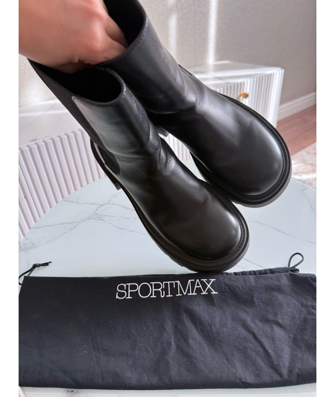 SPORTMAX Черные ботинки, фото 3