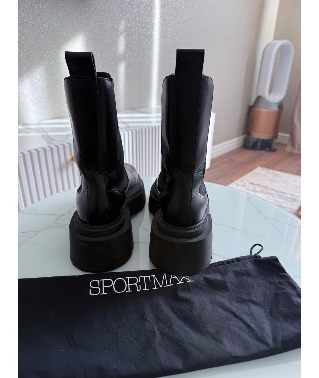 SPORTMAX Черные ботинки, фото 4