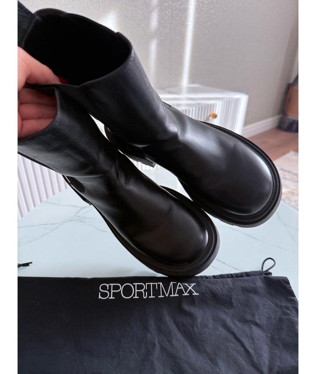 SPORTMAX Черные ботинки, фото 2