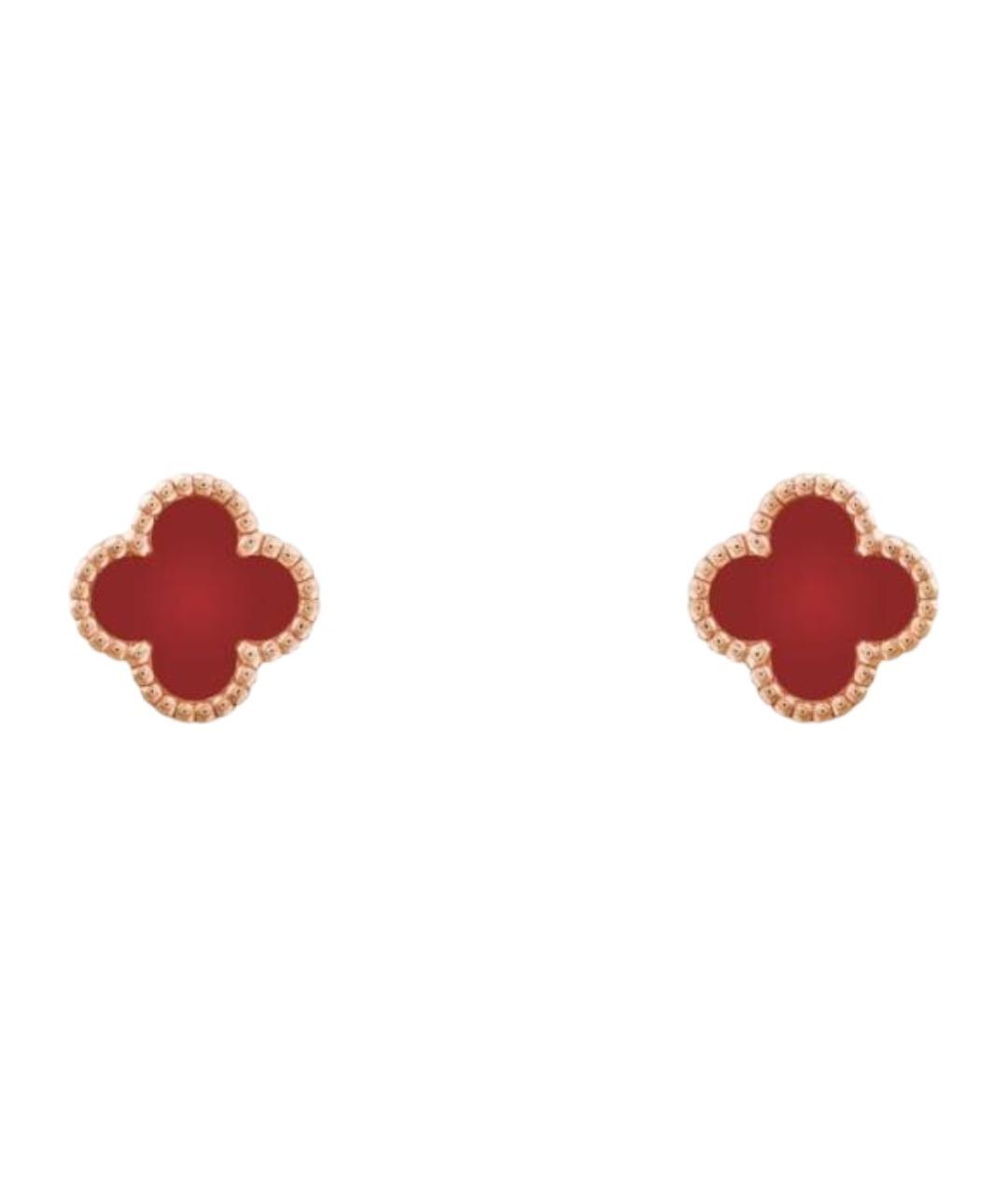 VAN CLEEF & ARPELS Бордовые серьги из розового золота, фото 1