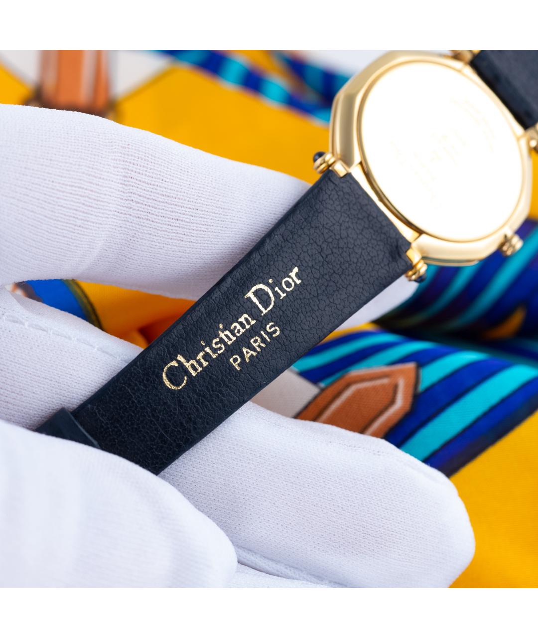 CHRISTIAN DIOR Синие позолоченные часы, фото 4