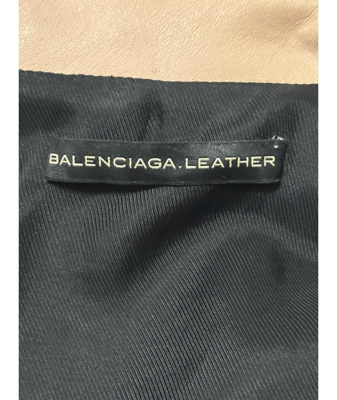BALENCIAGA Бежевая кожаная куртка, фото 5