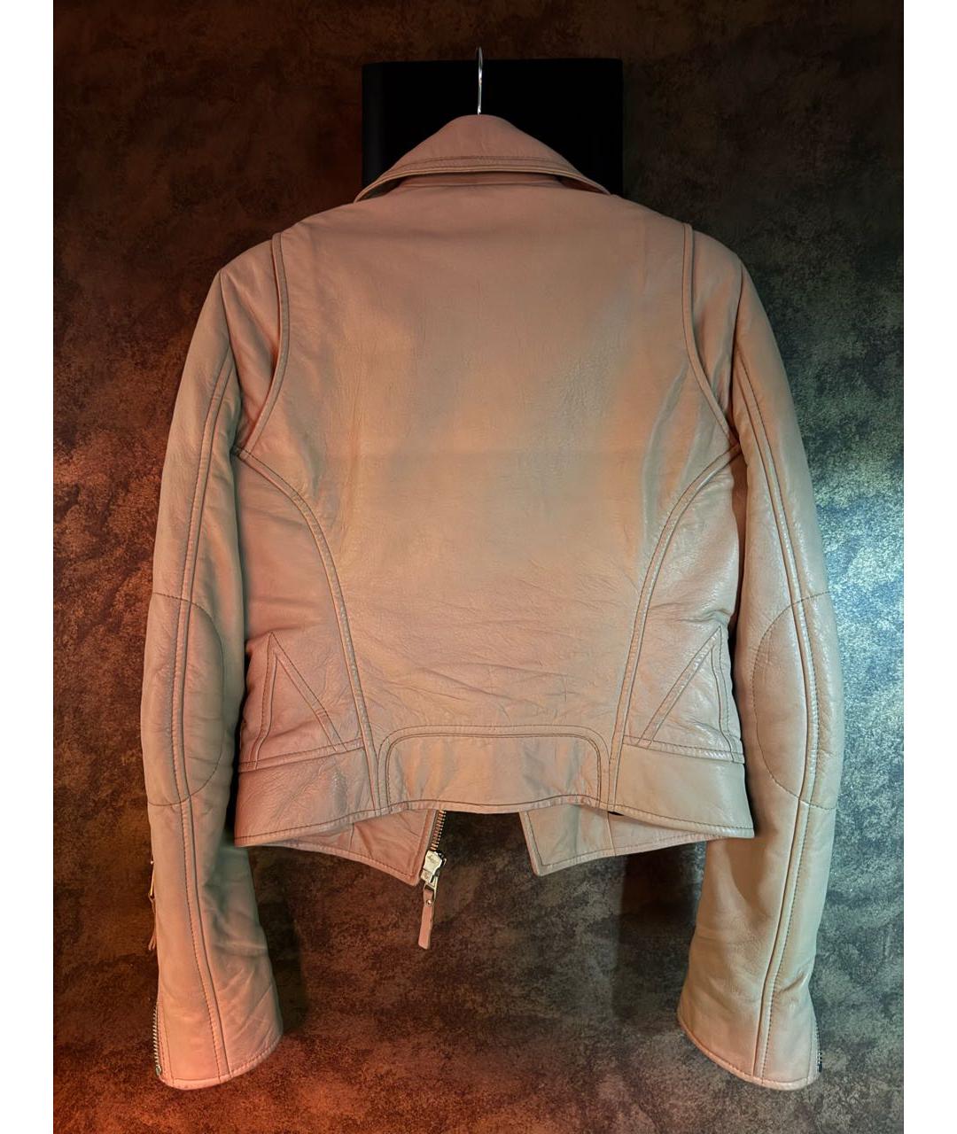 BALENCIAGA Бежевая кожаная куртка, фото 2
