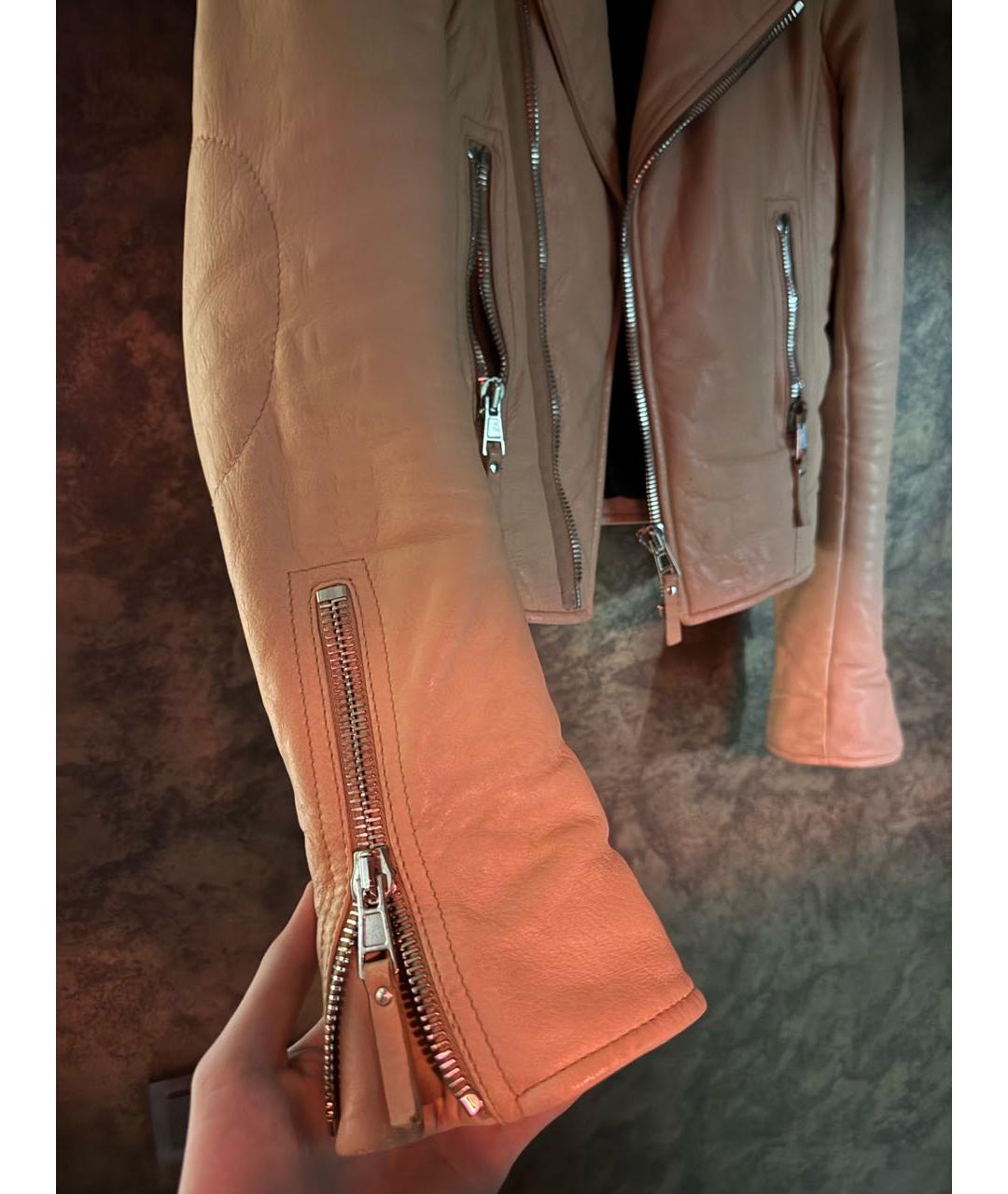 BALENCIAGA Бежевая кожаная куртка, фото 3