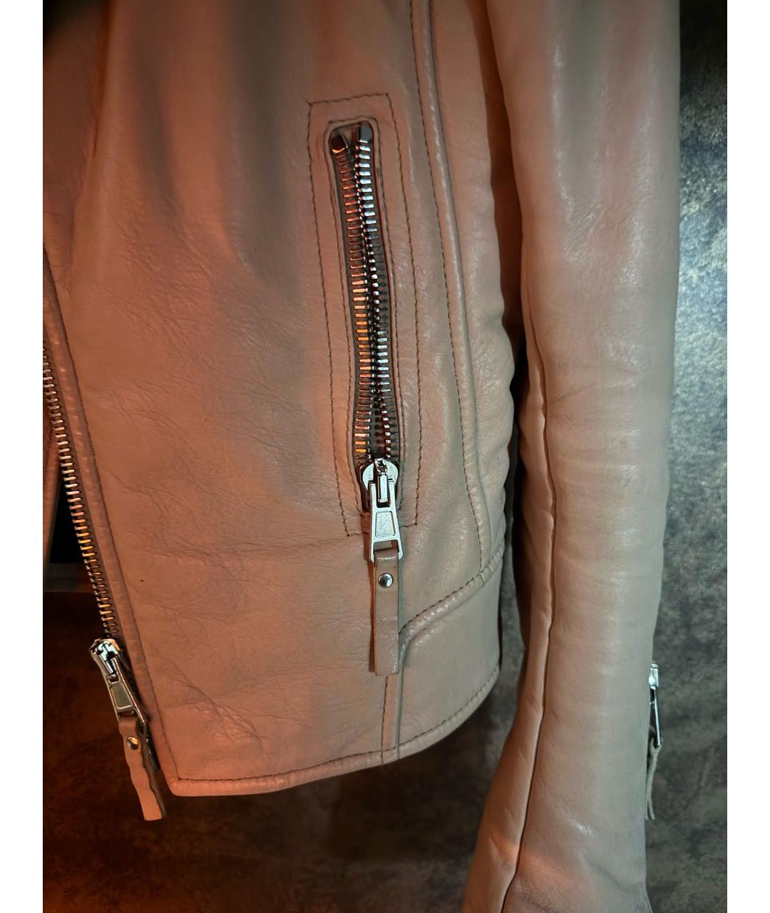 BALENCIAGA Бежевая кожаная куртка, фото 4